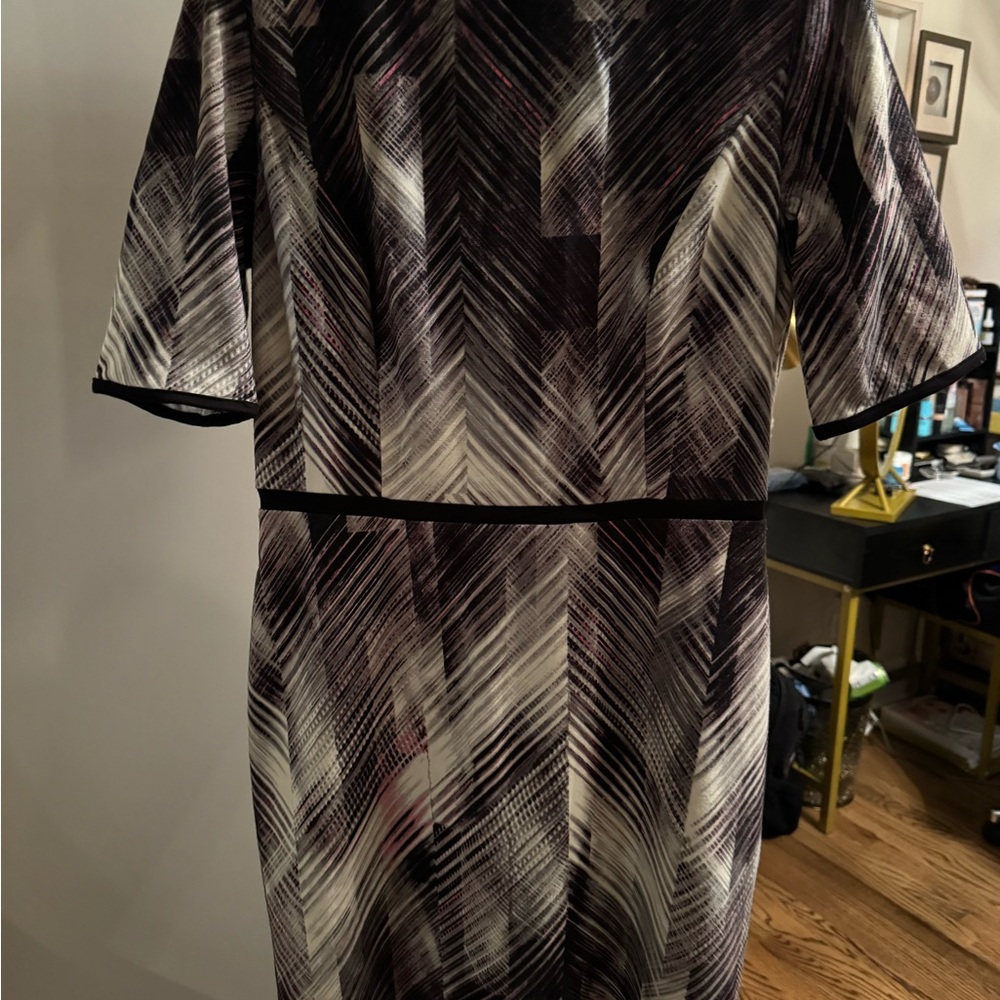 Elegant Black and White Patterned Dress